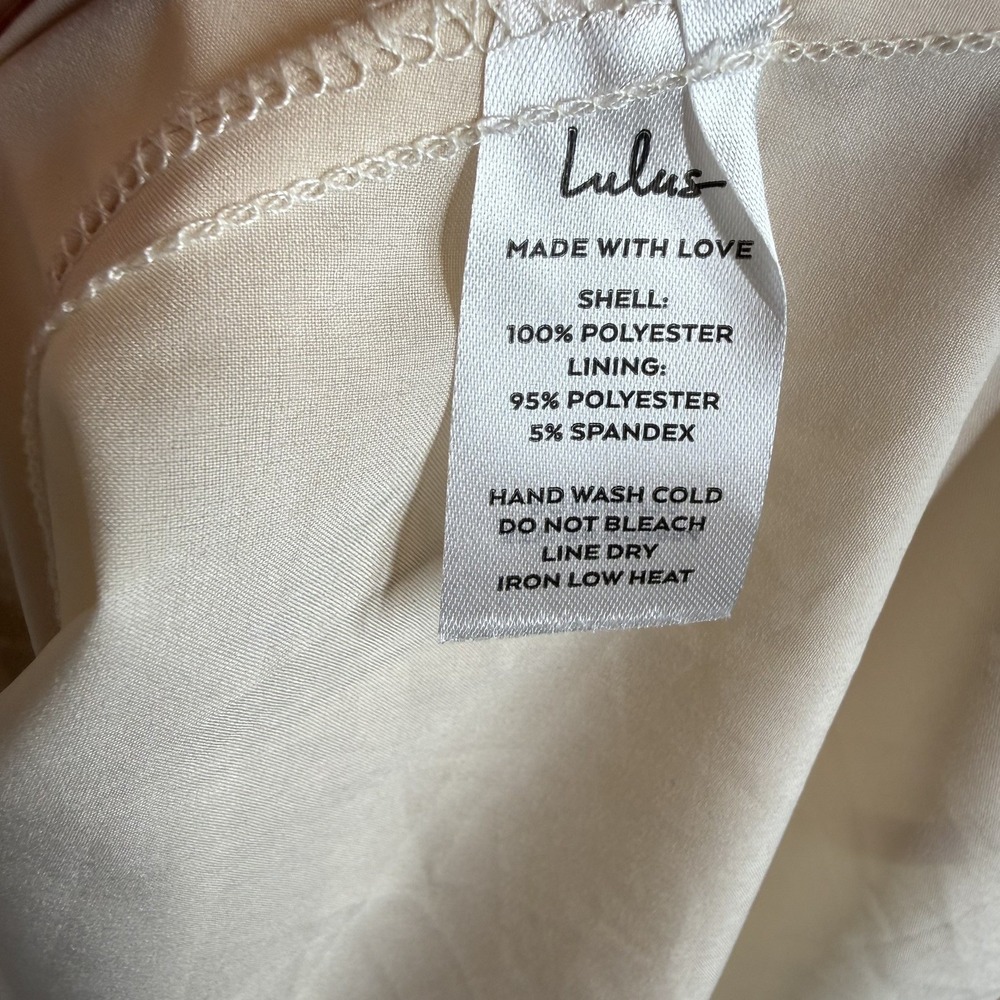 Lulu's Yours Evermore Cream Swiss Dot Ruffled Midi Dress XS - Picture 14 of 16